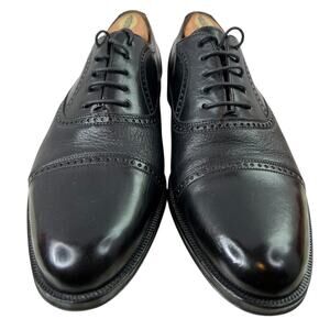 MEZLAN Florence Leather Oxford Dress Shoes in Black Men’s 8.5W Cap Toe Handmade
